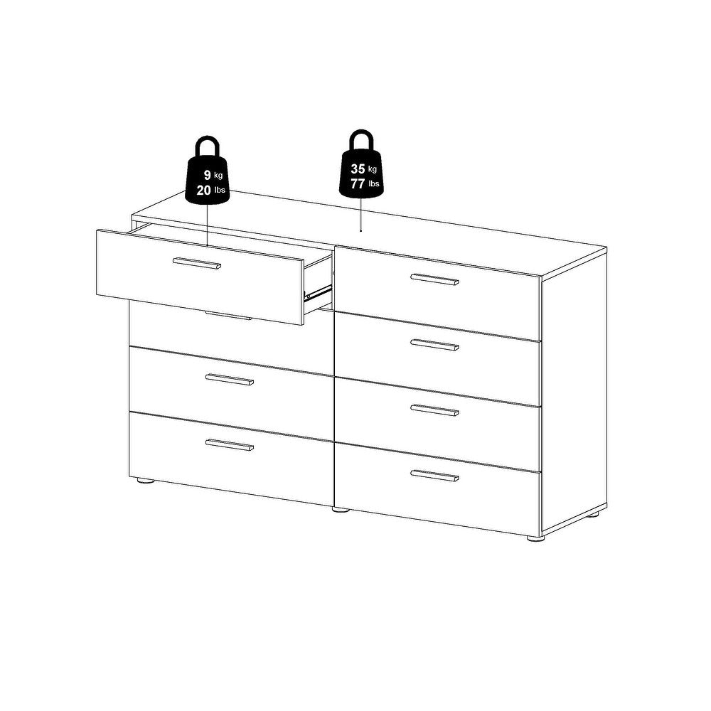 Porch & Den Angus Space-saving 8-Drawer Double Dresser
