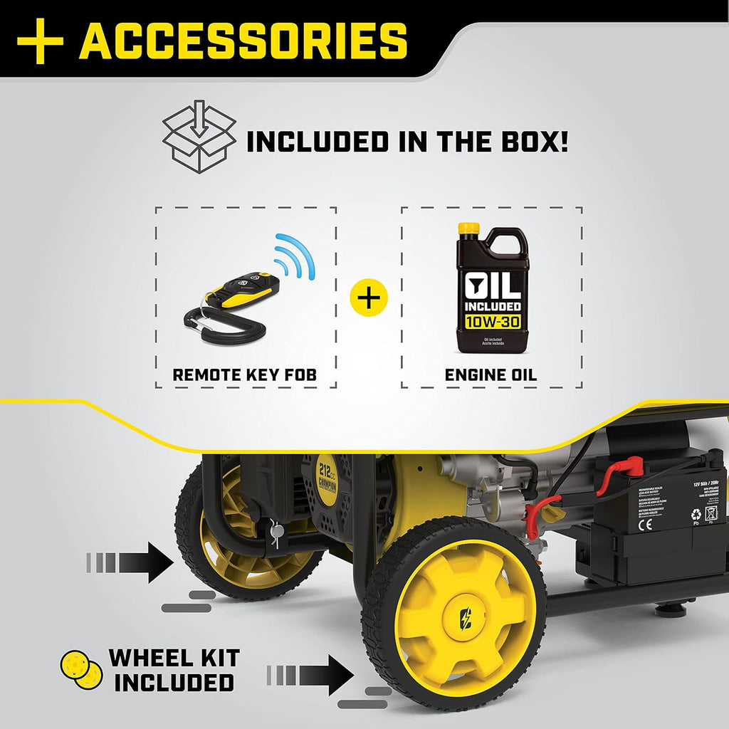 Champion Power Equipment 201181 3500-Watt Portable Generator with Remote Start and CO Shield