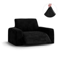Stretch Recliner Slipcover - Easy to Clean & Durable - Velvet Collection PAULATO by GA.I.CO. Upholstery Color: Black
