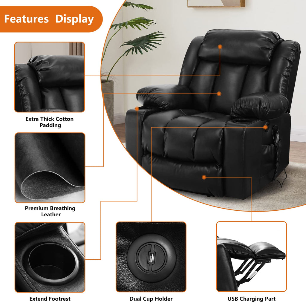 💥Clearance Sale🔥 Mcombo Electric lift Recliner sofa with massage and heating functions. 3 positions. 2 side pockets and cup holders. USB ports!