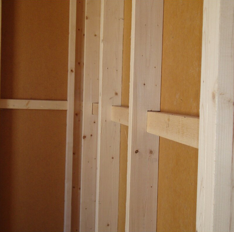 10' wide x 12' deep lumber storage shed