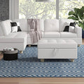 Wilhelmine 103.5′′ Wide Faux Leather Sofa & Chaise With Ottoman