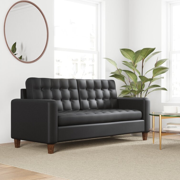 Milton 76 Vegan Leather Square Arm Sofa