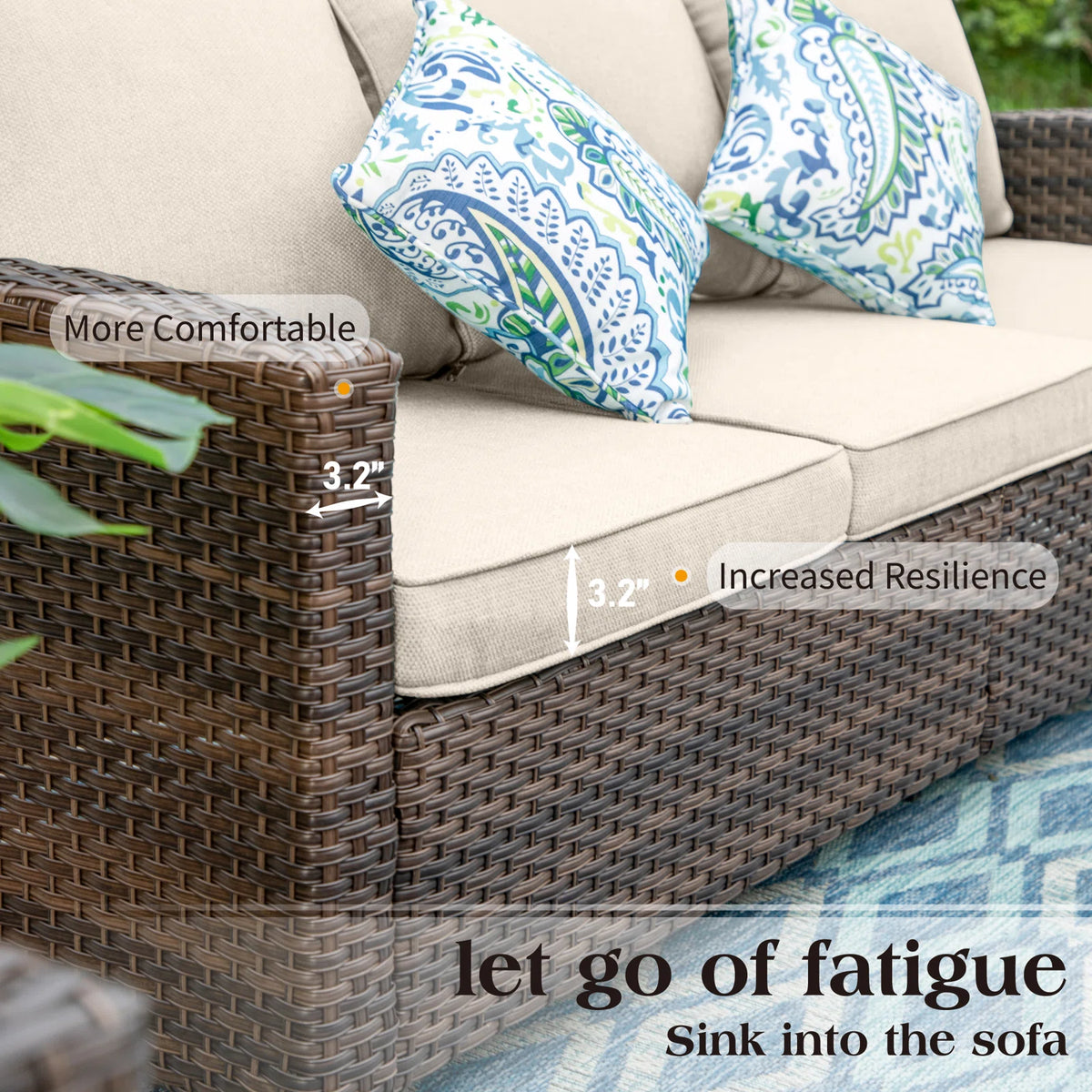 Wicker 9 - Person Garden Lounge Set with Cushions