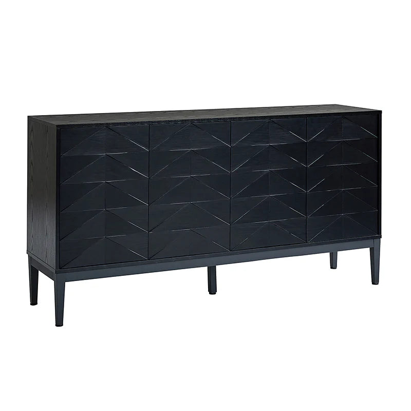 Beat Mid-century Modern 4-door Sideboard with Adjustable Shelf