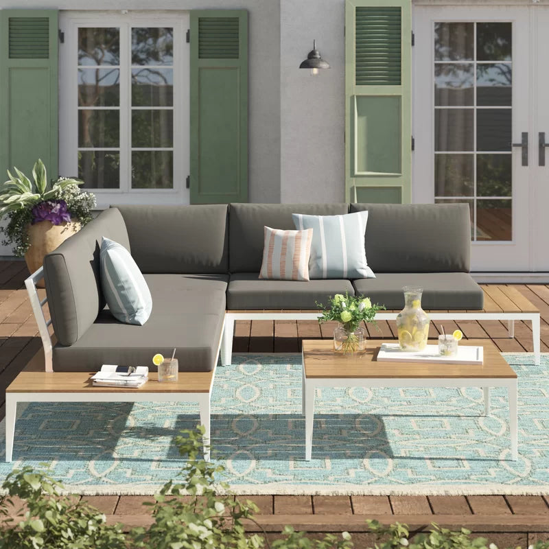Kirch Wicker 5 - Person Garden Lounge Set with Cushions