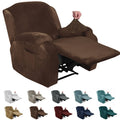 MAXIJIN Velvet 4 Piece Recliner Cover Stretch Plush Soft Cover for Recliner Chair Thick Soft Recliner Chair Slipcover Separate Chair Cover for