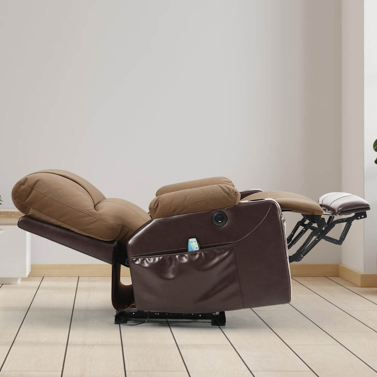 Power Recliner Chair with Heat and Massage. Wall Hugger
