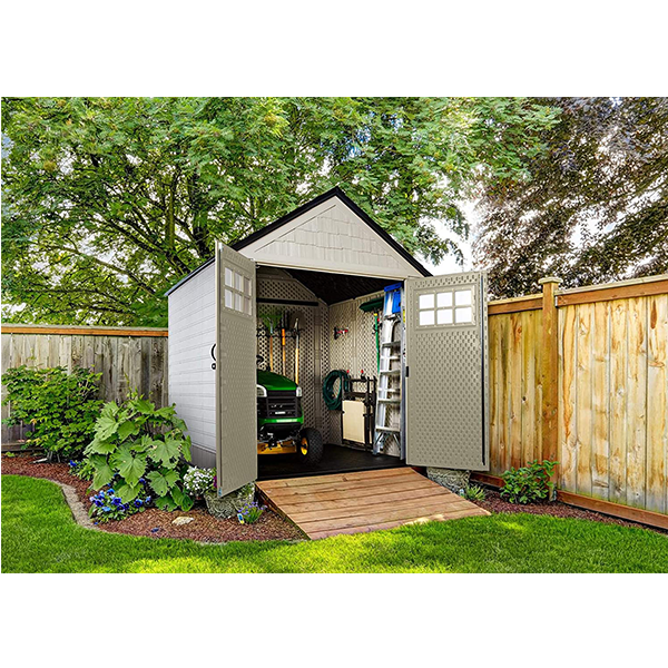 Outdoor Storage Shed. 7X7 feet. Resin Weather Resistant Outdoor Garden Storage Shed for Backyard. Garden. Tool Storage. Lawn. Garage Organizer. Sandstone