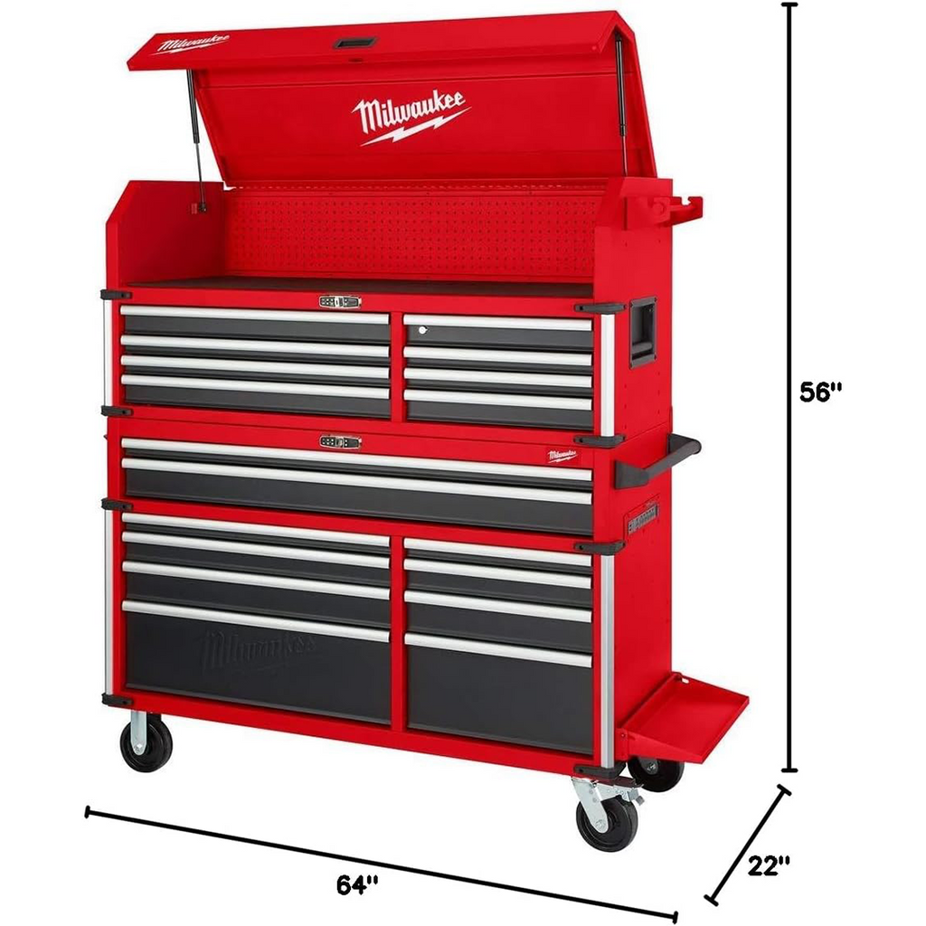 Milwaukee 56 Premium 18-Drawer Tool Box Chest and Cabinet Combo with Electronic Keypad Lock