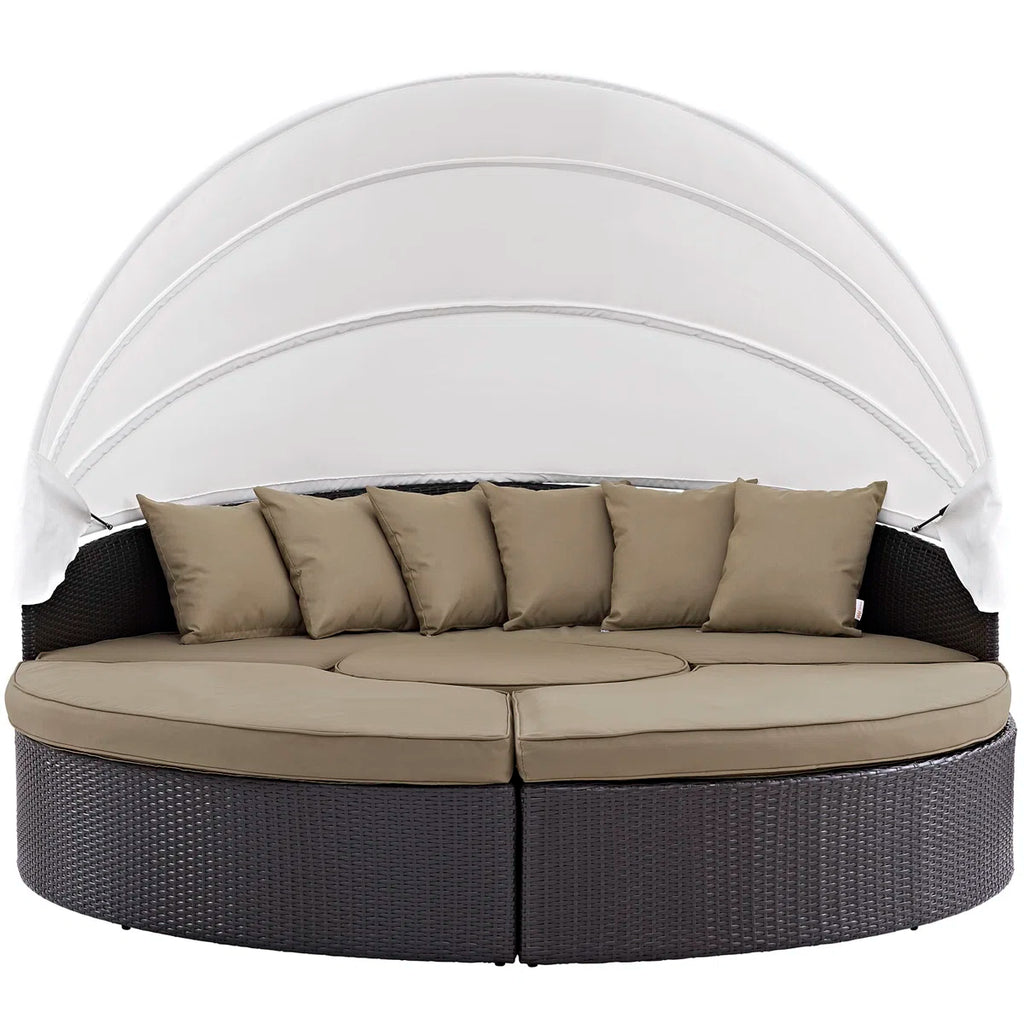 Quest Wicker Rattan Outdoor Patio Canopy Sectional Daybed