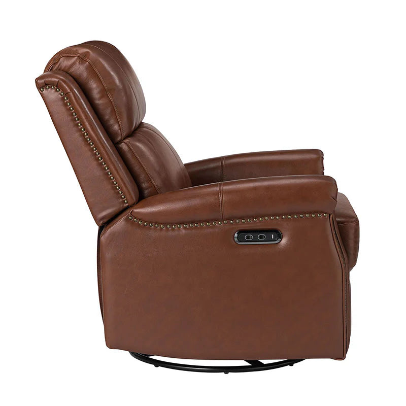 Kaietan Genuine Leather Power Rocking Recliner