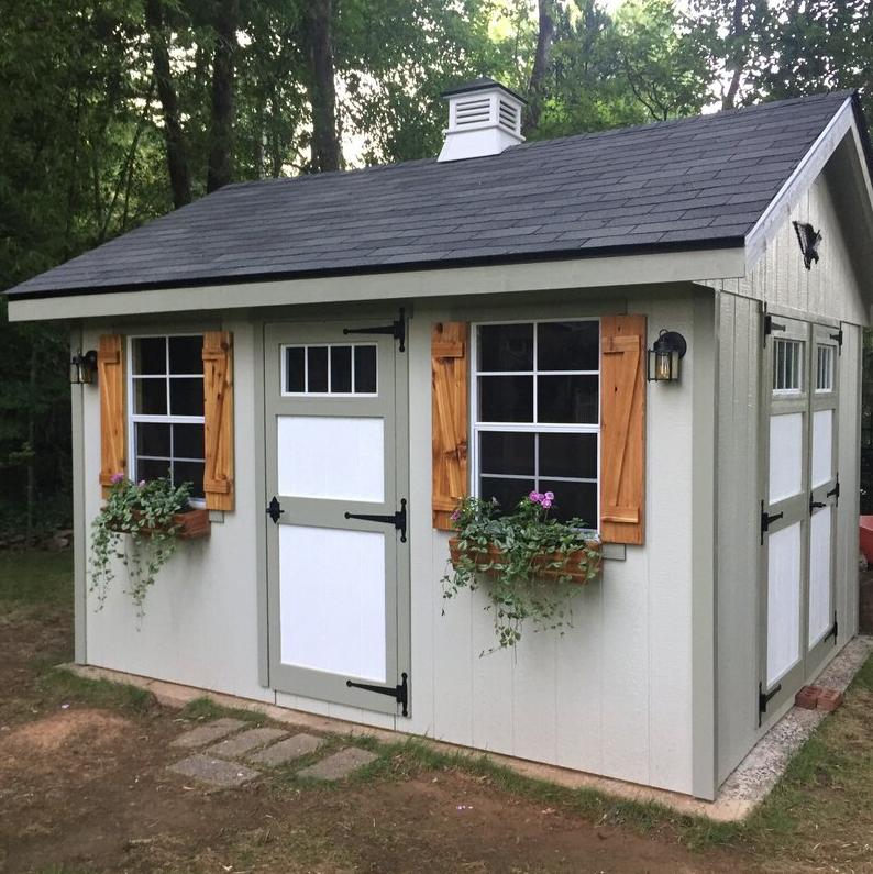 10' wide x 12' deep lumber storage shed