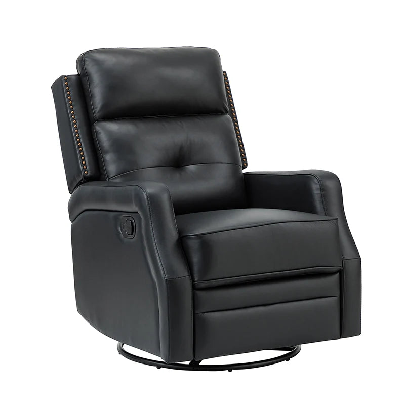 Benito 28.74 Wide Genuine Leather Swivel Rocker Recliner