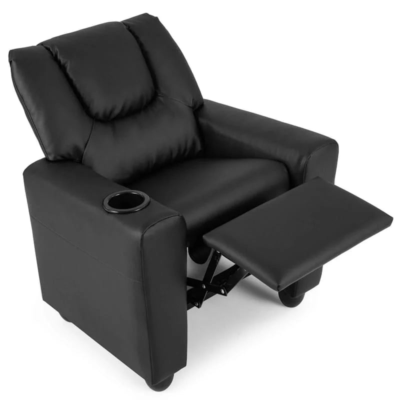 Kids Recliner Chair with Cup Holder & Side Pocket. Adjustable Toddler Lounge Sofa. Ergonomic Children Armchairs for Boys Girls Age 3+. 150lbs