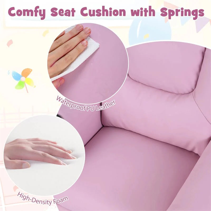 Kids Recliner Chair with Cup Holder & Side Pocket. Adjustable Toddler Lounge Sofa. Ergonomic Children Armchairs for Boys Girls Age 3+. 150lbs