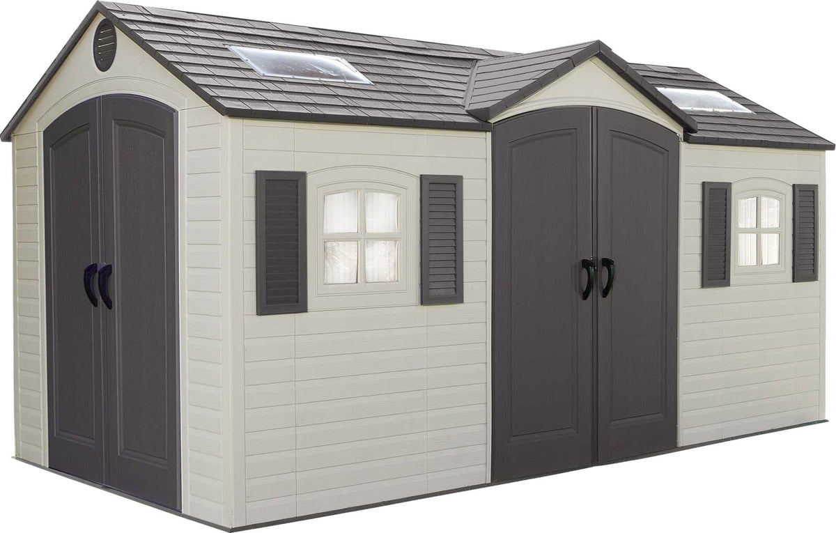 Dual Entry 15 ft. W x 8 ft. D Plastic Storage Shed