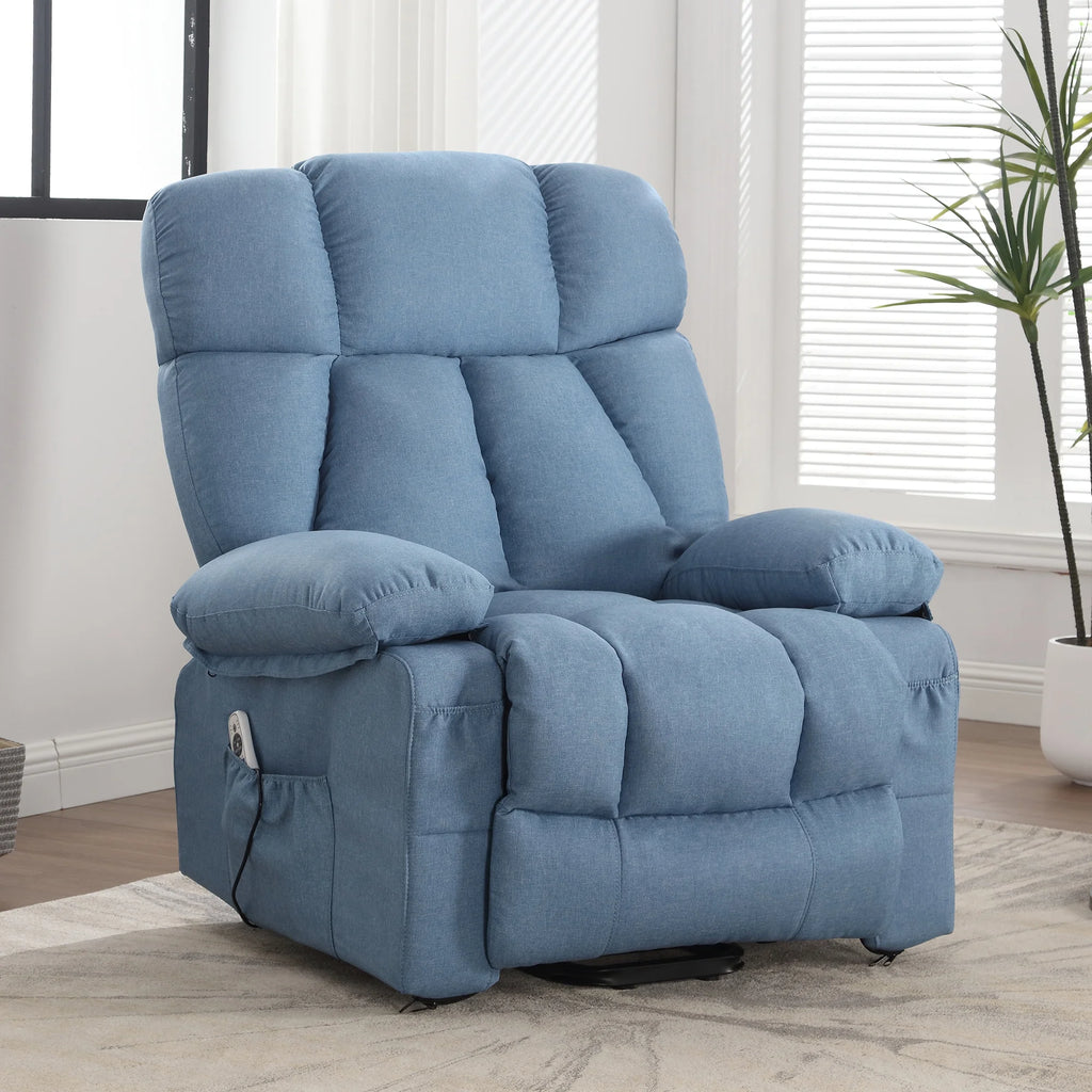 JONPONY Power Lift Recliner Chair Recliners for Elderly with Heat and Massage Recliner Chair for Living Room with Infinite Position and Side Pocket. USB Charge Port. Brown