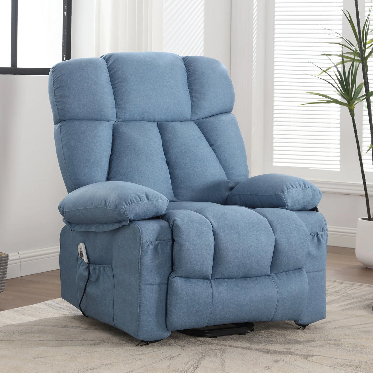 JONPONY Power Lift Recliner Chair Recliners for Elderly with Heat and Massage Recliner Chair for Living Room with Infinite Position and Side Pocket. USB Charge Port. Brown