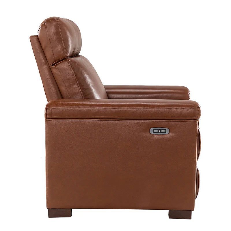 Lea 36.02 Wide Genuine Leather Power Recliner