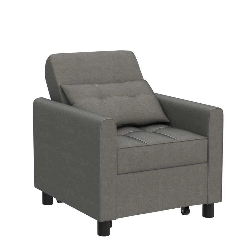 Convertible Sleeper Chair. Aiho 3 - in - 1 Convertible Sofa Bed Recliner Chair with Pull Out Couch - Dark Gray