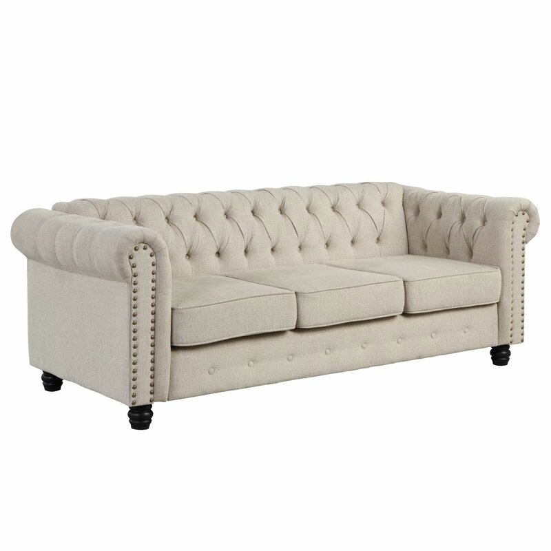 Gilles 82 Rolled Arm Chesterfield Sofa