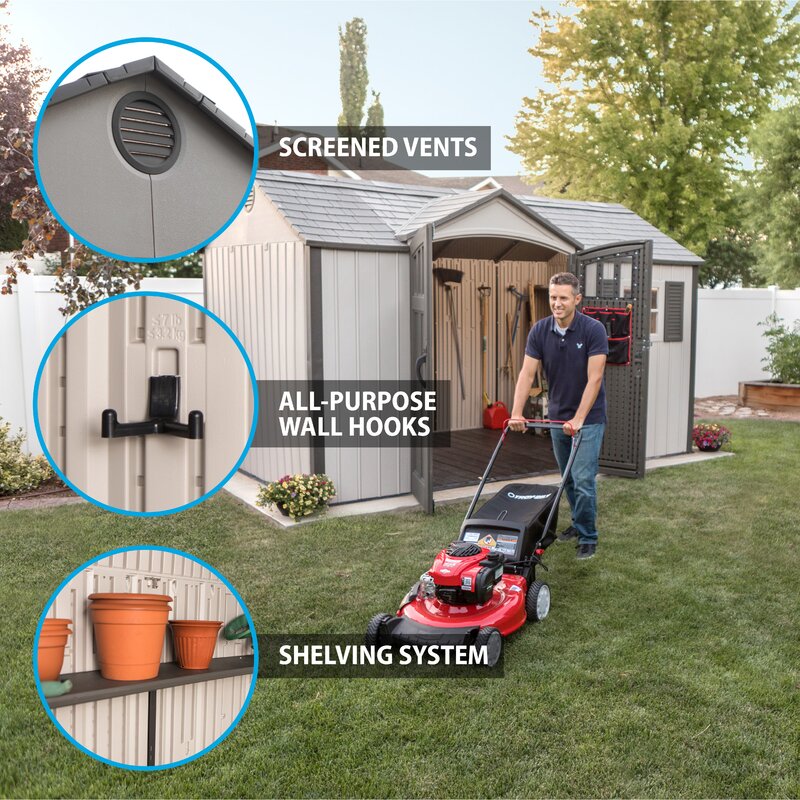 12.5 ft. W 8 ft. D Plastic Storage Shed