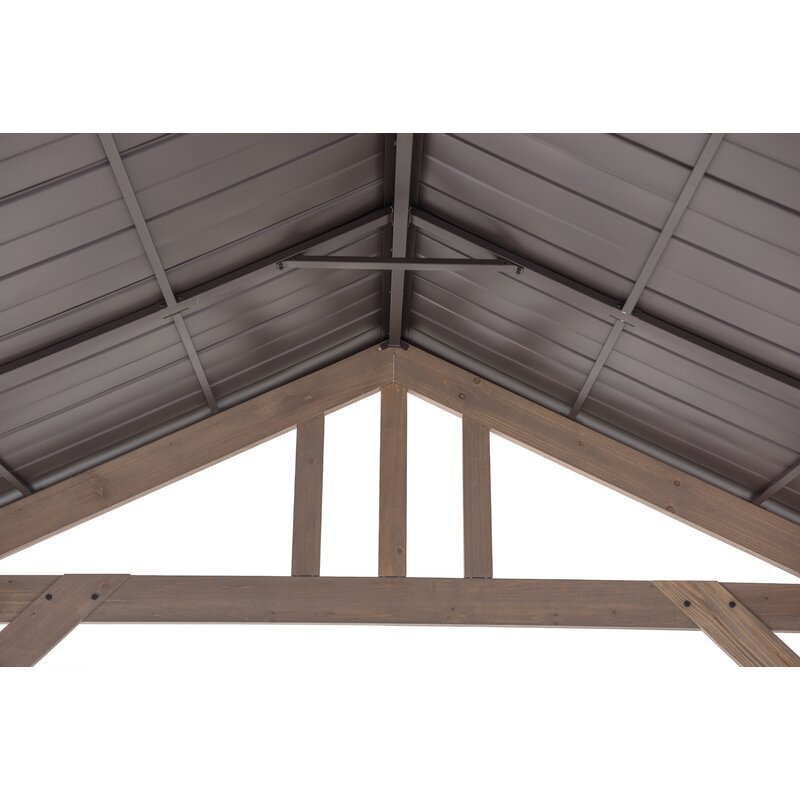 Sunjoy 14 Ft. W x 12 Ft. D Cedar Solid Wood Patio Gazebo