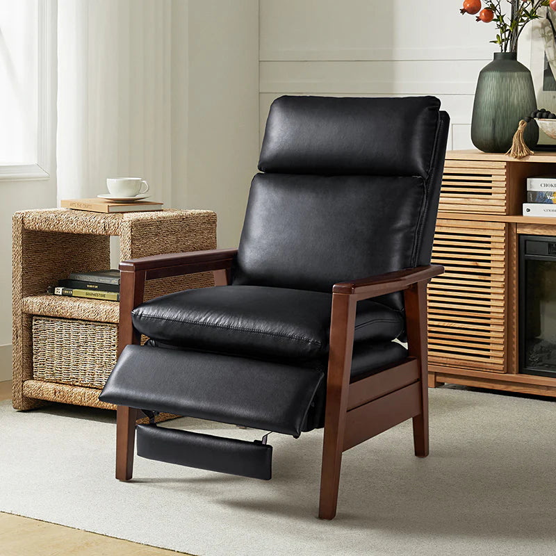 Rainer Timeless Elegance Faux Leather Solid Wood Recliner