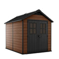 Keter Newton Outdoor Plastic Garden Storage Shed. Brown. 7.5 x 7 feet