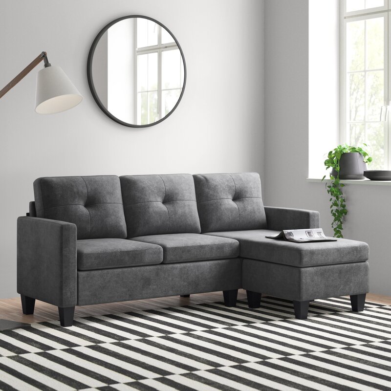 Almendarez 77′′ Wide Reversible Modular Sofa & Chaise With Ottoman