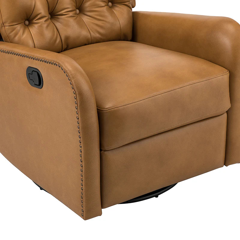 Francisco Genuine Leather Manual Swivel Recliner