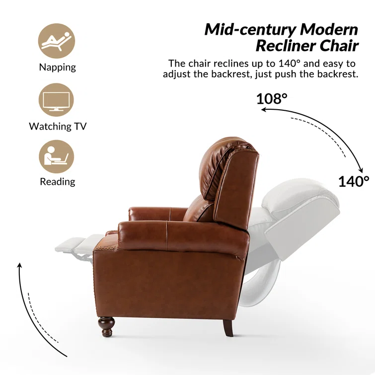 Adeesa Genuine Leather Recliner