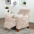 Home Fashion Designs Velvet Plush Form Fit Recliner Slipcover. Silver Cloud