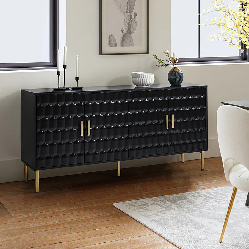 Modern Hexagonal Door Bruno 63 Wide Sideboard with Adjustable Shelves