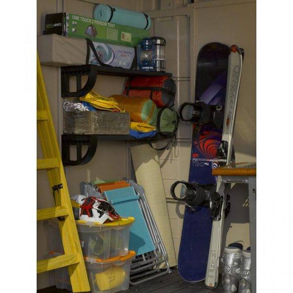 8 feet wide x 6 feet deep plastic storage shed