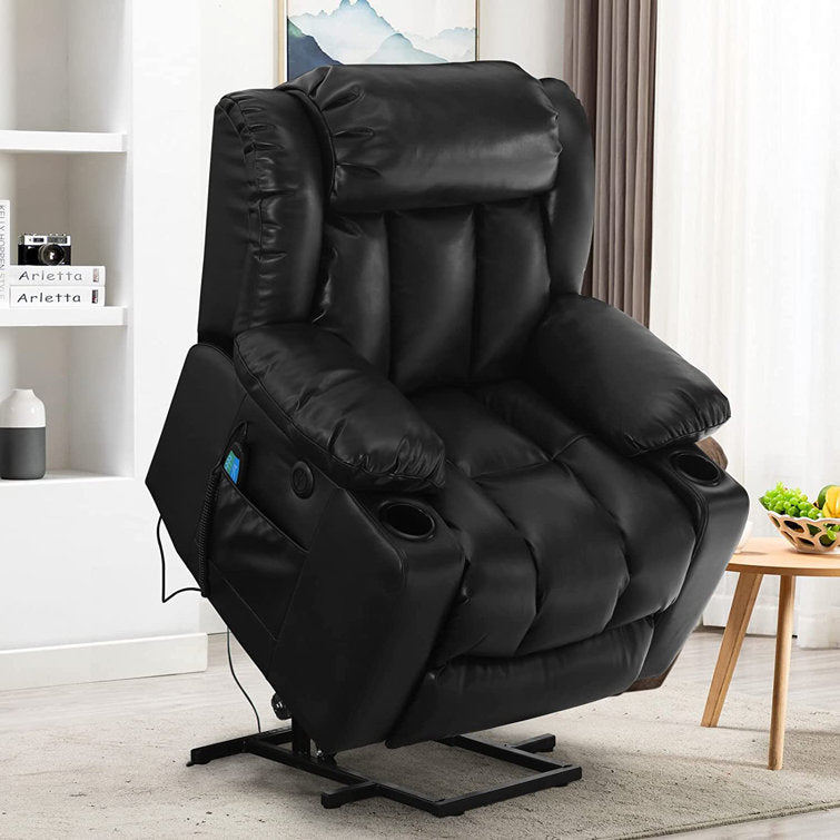 💥Clearance Sale🔥 Mcombo Electric lift Recliner sofa with massage and heating functions. 3 positions. 2 side pockets and cup holders. USB ports!