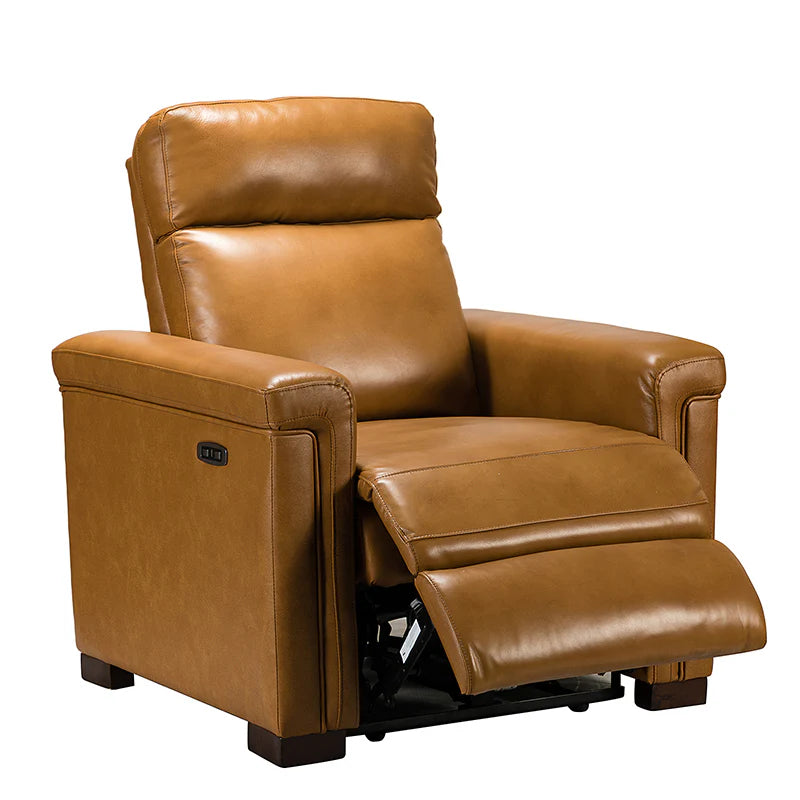 Lea 36.02 Wide Genuine Leather Power Recliner