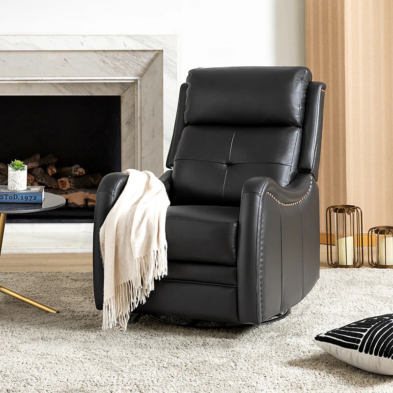 Amelia Genuine Leather Swivel Rocker Recliner
