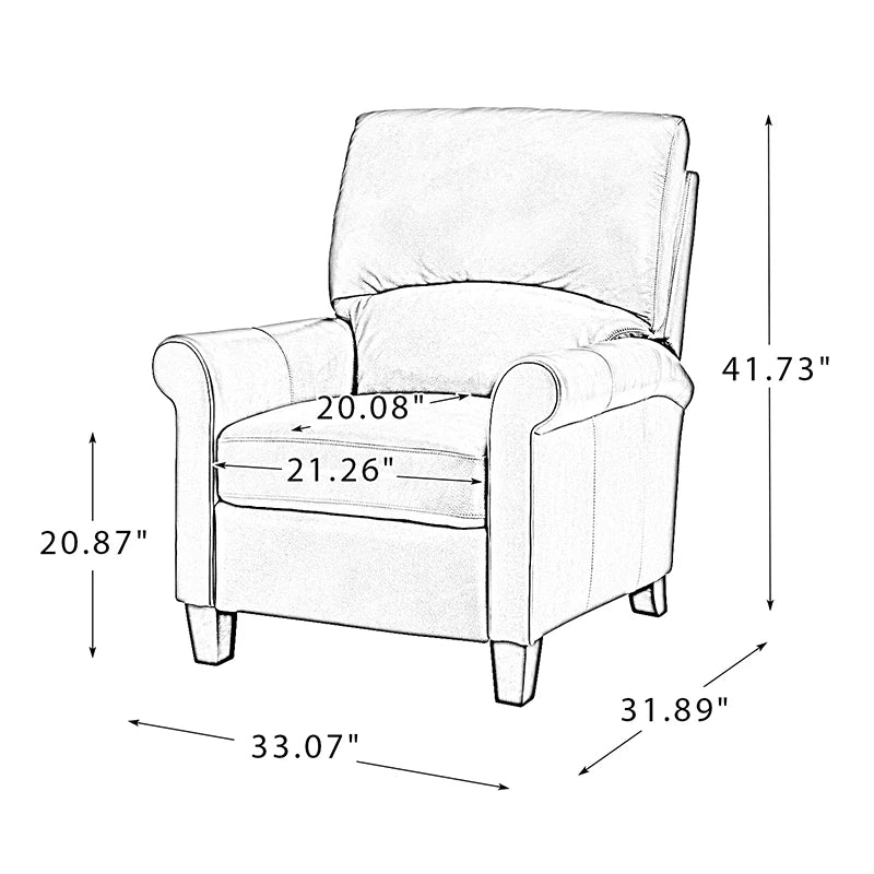 Eliana 33.07 Wide Genuine Leather Manual Recliner