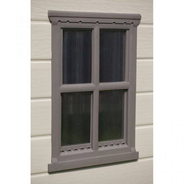 8 feet wide x 6 feet deep plastic storage shed