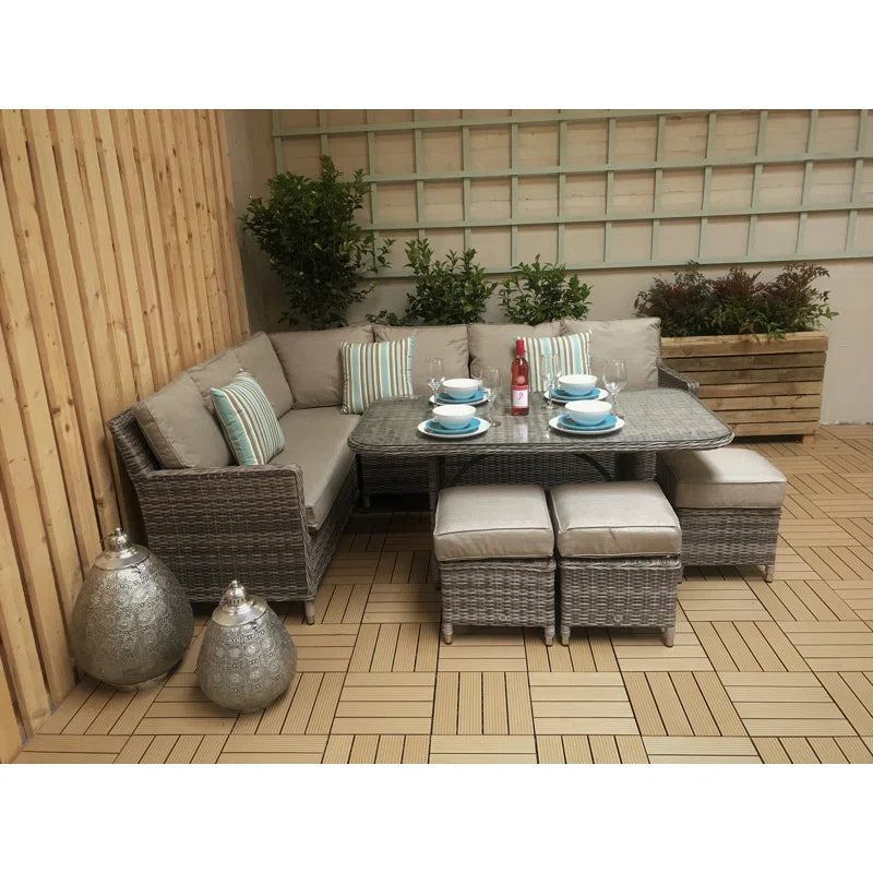 Auberta Wicker 9 - Person Garden Lounge Set