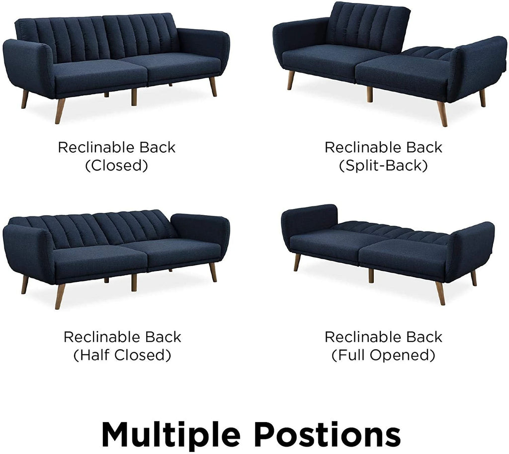 Novogratz Brittany Sofa Futon - Navy Linen