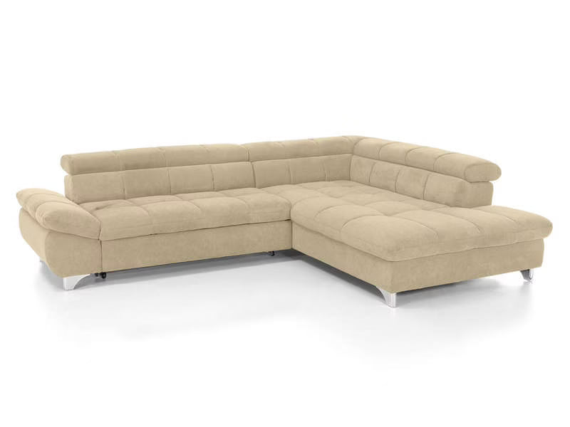 Canapé d'angle gauche/droite convertible TWIN 4 pl Tissu gris