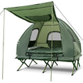 5-in-1 Portable Camping Tent Cot Combo for Two – Includes Air Mattress. Sleeping Bag & Sunshade