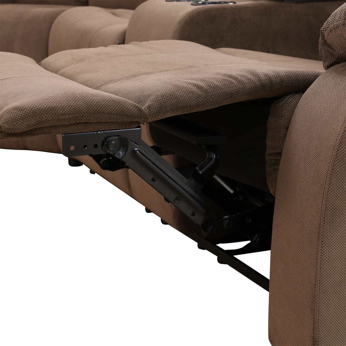 Aukfa 3 - Piece Recliner Sofa Set. 6 Seat Sectional Couch with Cup Holders&Storage Console. Gray