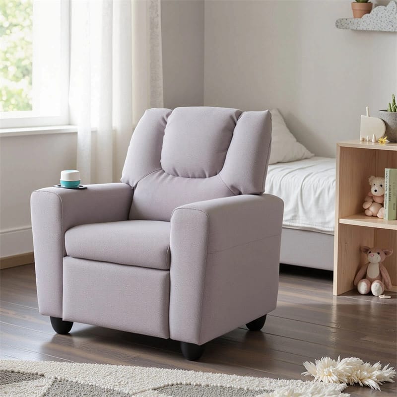 Kids Recliner Chair with Cup Holder & Side Pocket. Adjustable Toddler Lounge Sofa. Ergonomic Children Armchairs for Boys Girls Age 3+. 150lbs