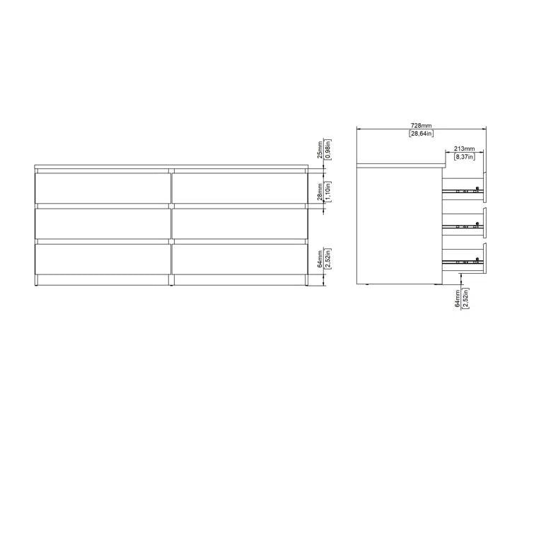 Jada 6 Drawer 60.5 W Double Dresser