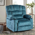 Colerline 40.9 Wide Super Soft and Oversize Modern Design Velvet Upholstered Manual Recliner Chair with Heating and Massage. Green