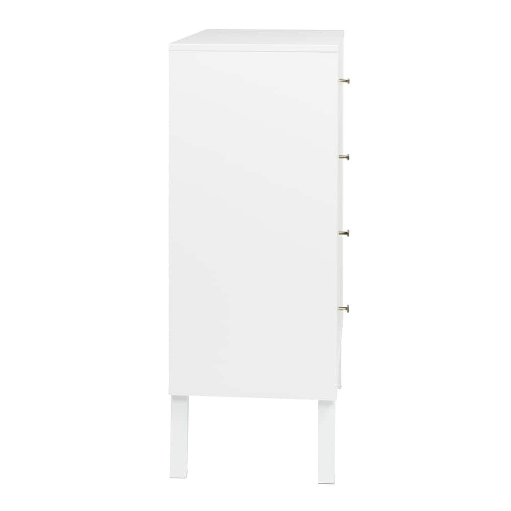 Prepac Milo Mid-Century Modern 4 Drawer Chest of Drawers. Contemporary Bedroom Furniture. Small Dresser for Bedroom